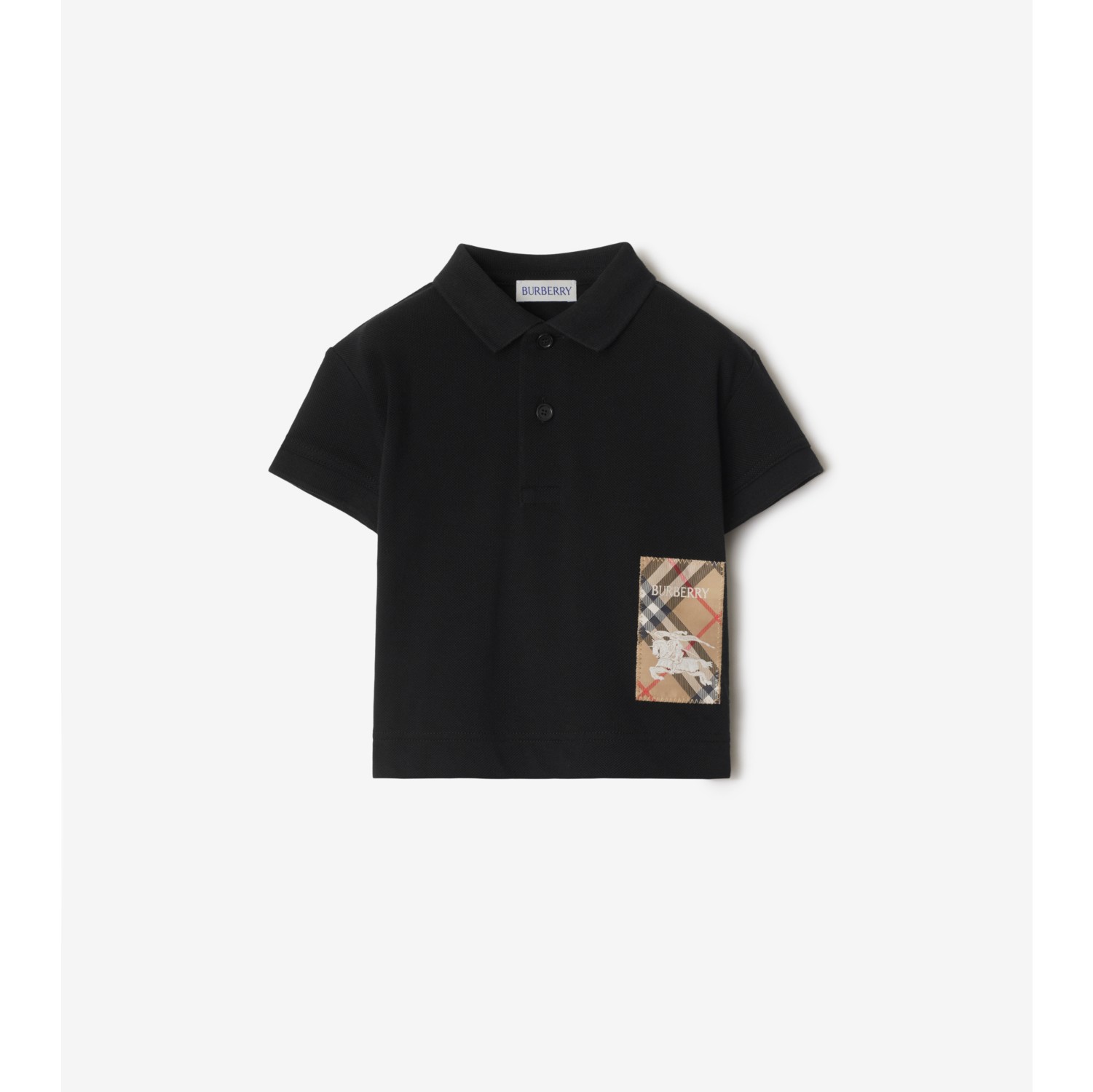 Check Label Cotton Polo Shirt