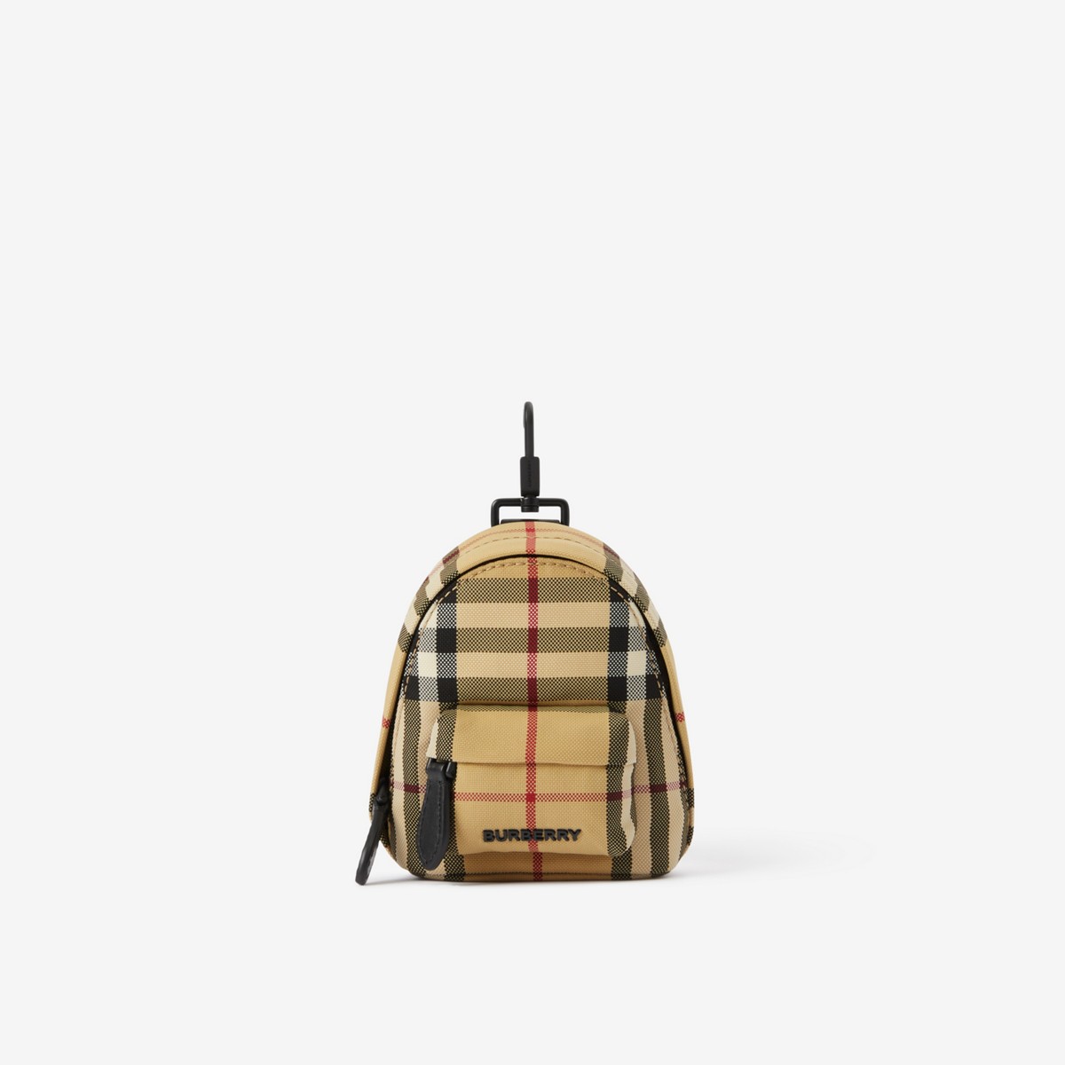 Burberry Check Backpack Charm In Archive Beige
