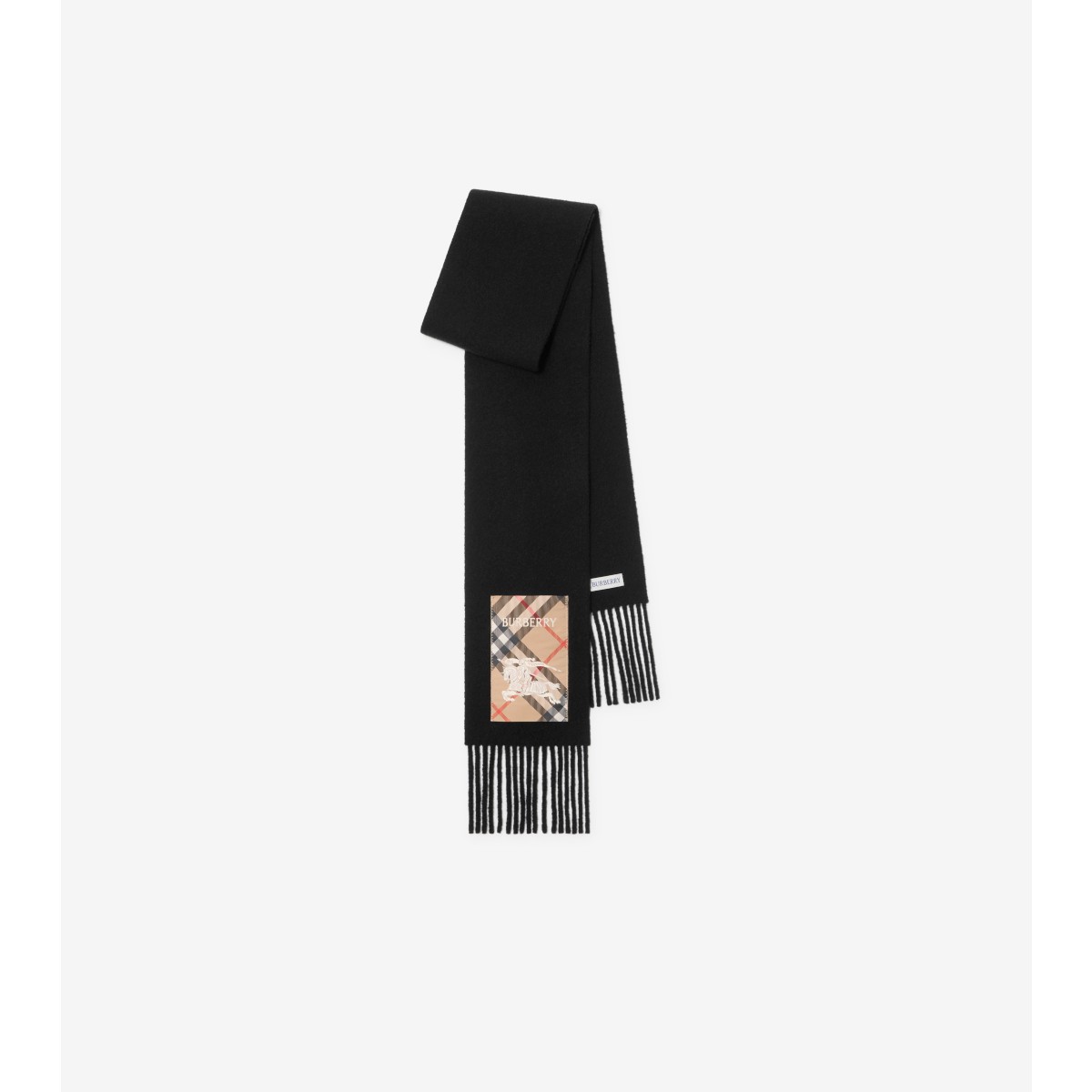  Check Label Cashmere Scarf