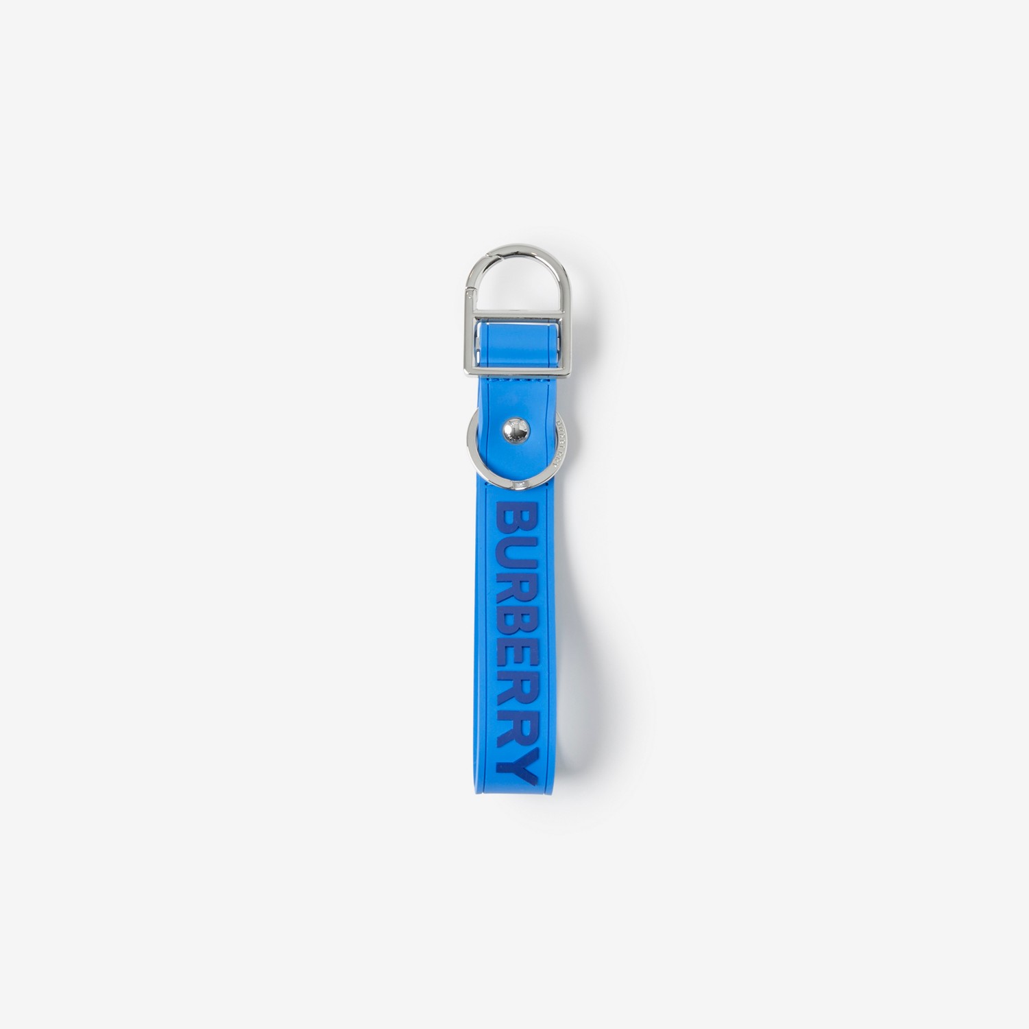 Logo Detail Silicone Key Ring in Bright Cerulean Blue - Men | Burberry® Official