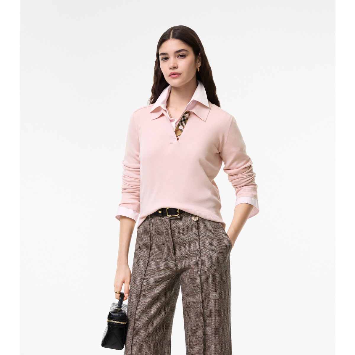  Check Long-sleeve Polo Shirt