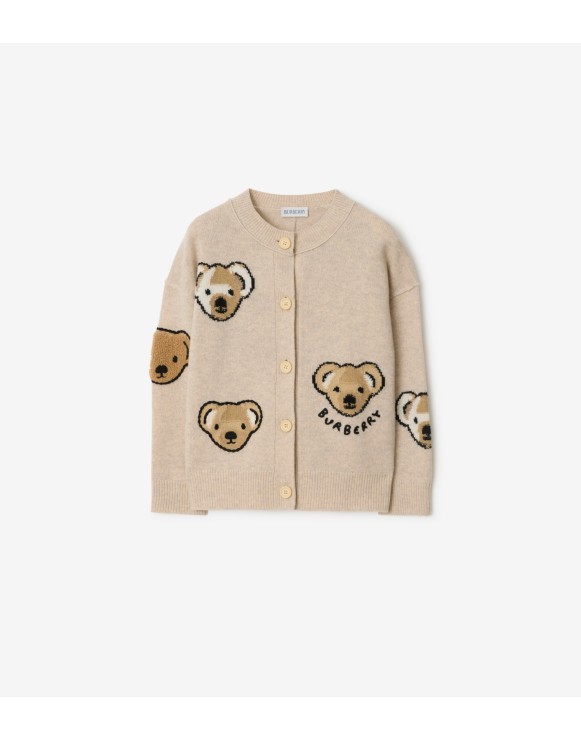 Cardigan in lana con orsetto Thomas