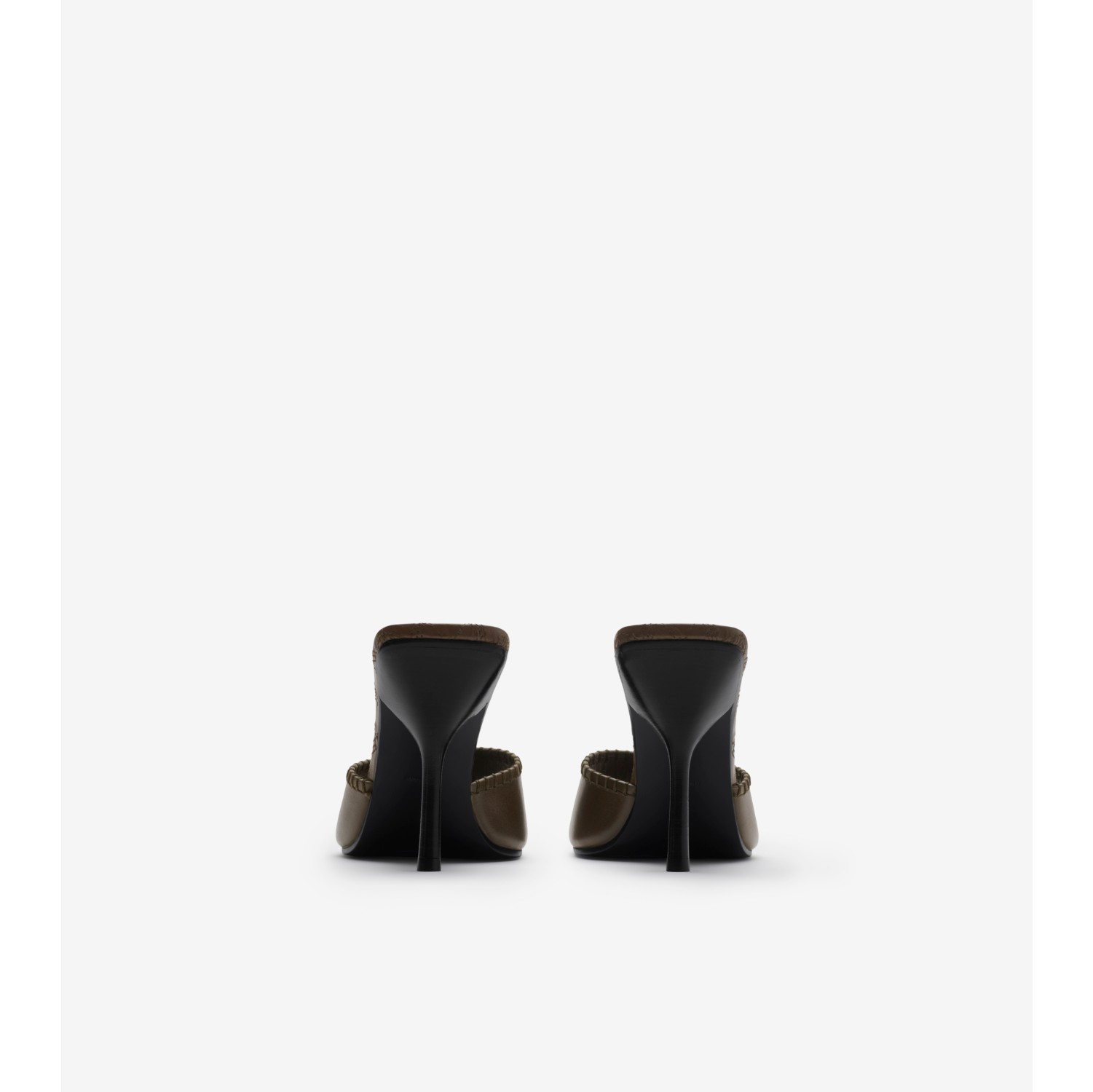 Leather Cabana Mules in Loch - Women | Burberry® Official