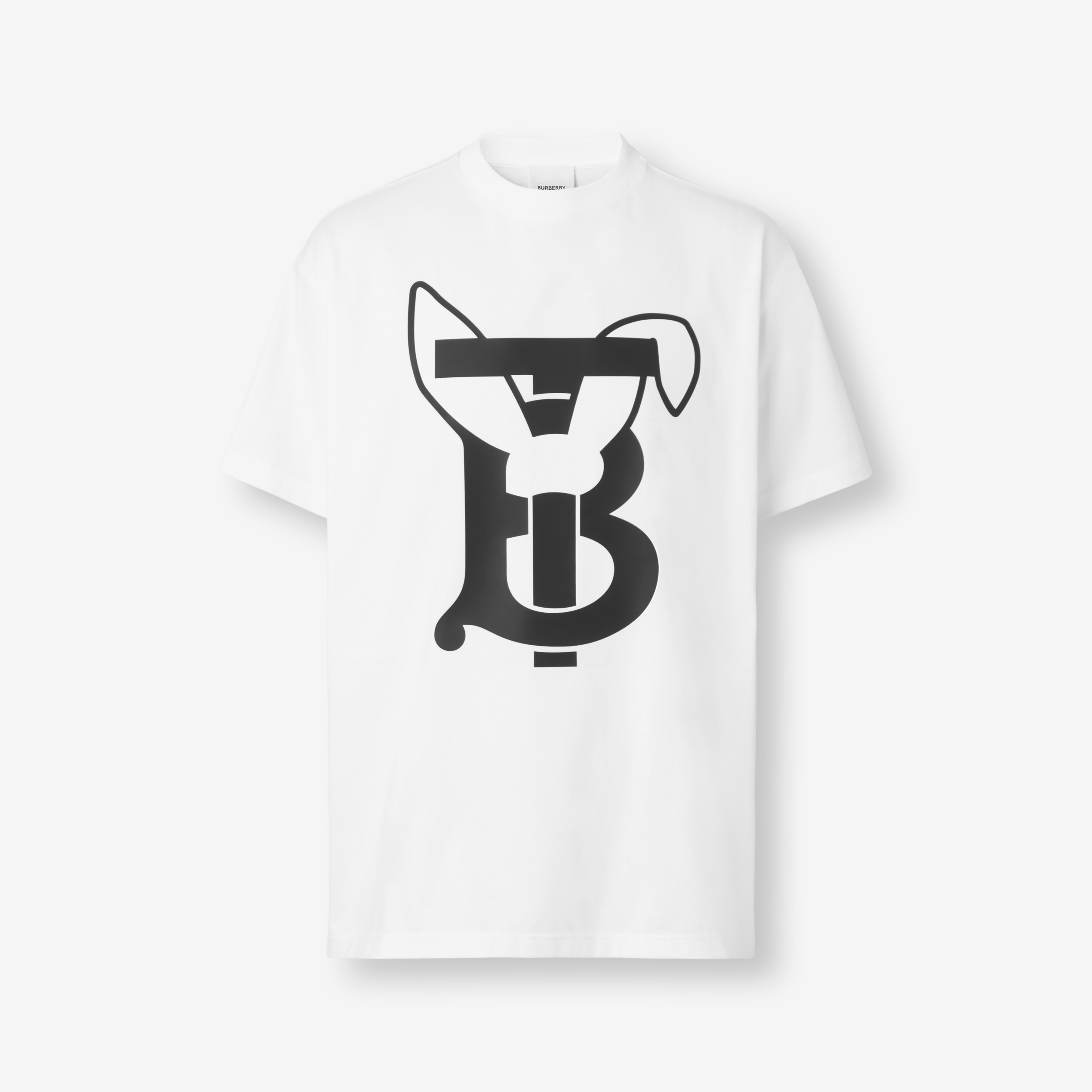 Rabbit Print Cotton T-shirt in White - Men | Burberry® Official