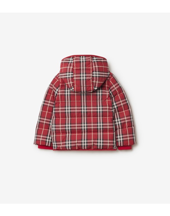 Check Nylon Puffer Jacket