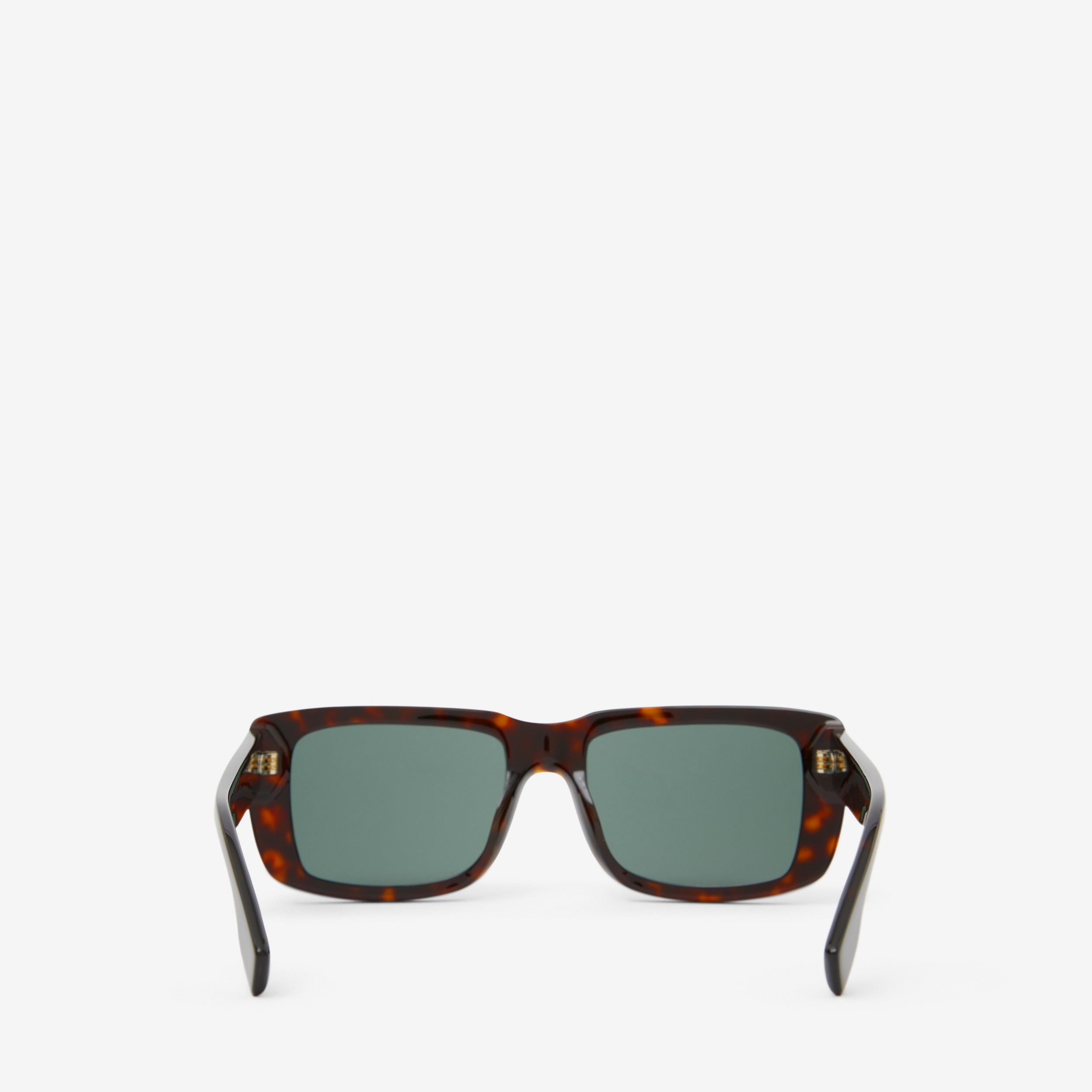 Logo Detail Rectangular Frame Sunglasses in Dark Tortoiseshell - Men | Burberry® Official - 3