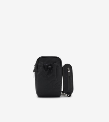 Check Jacquard Phone Bag in Black Men Burberry Official