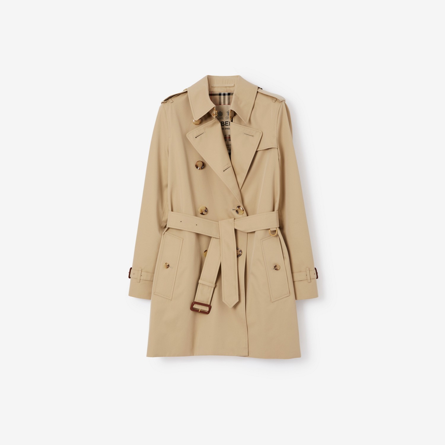 Kensington - Trench coat Heritage curto (Mel) - Mulheres | Burberry® oficial