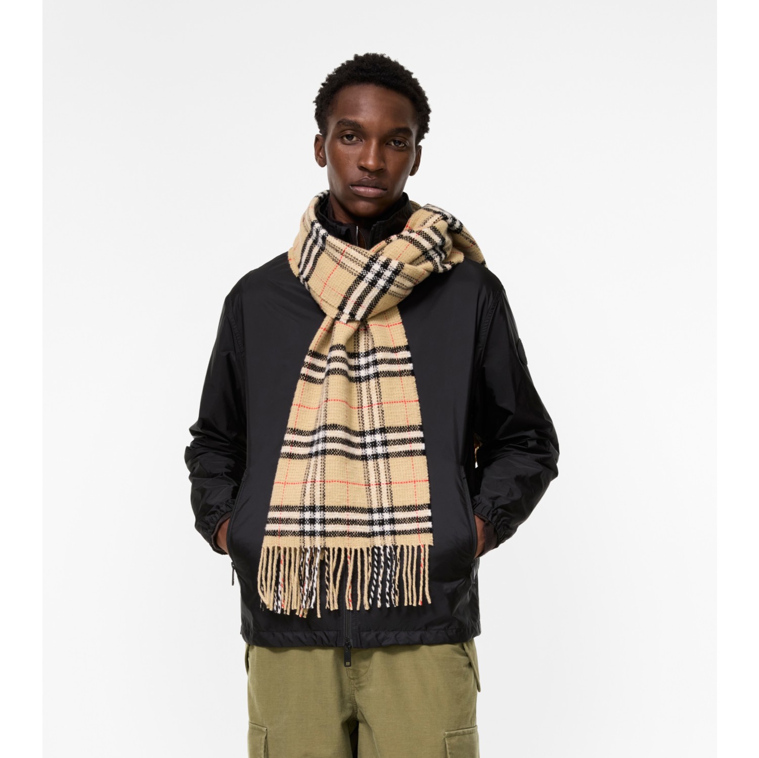Check Wool Cashmere Scarf