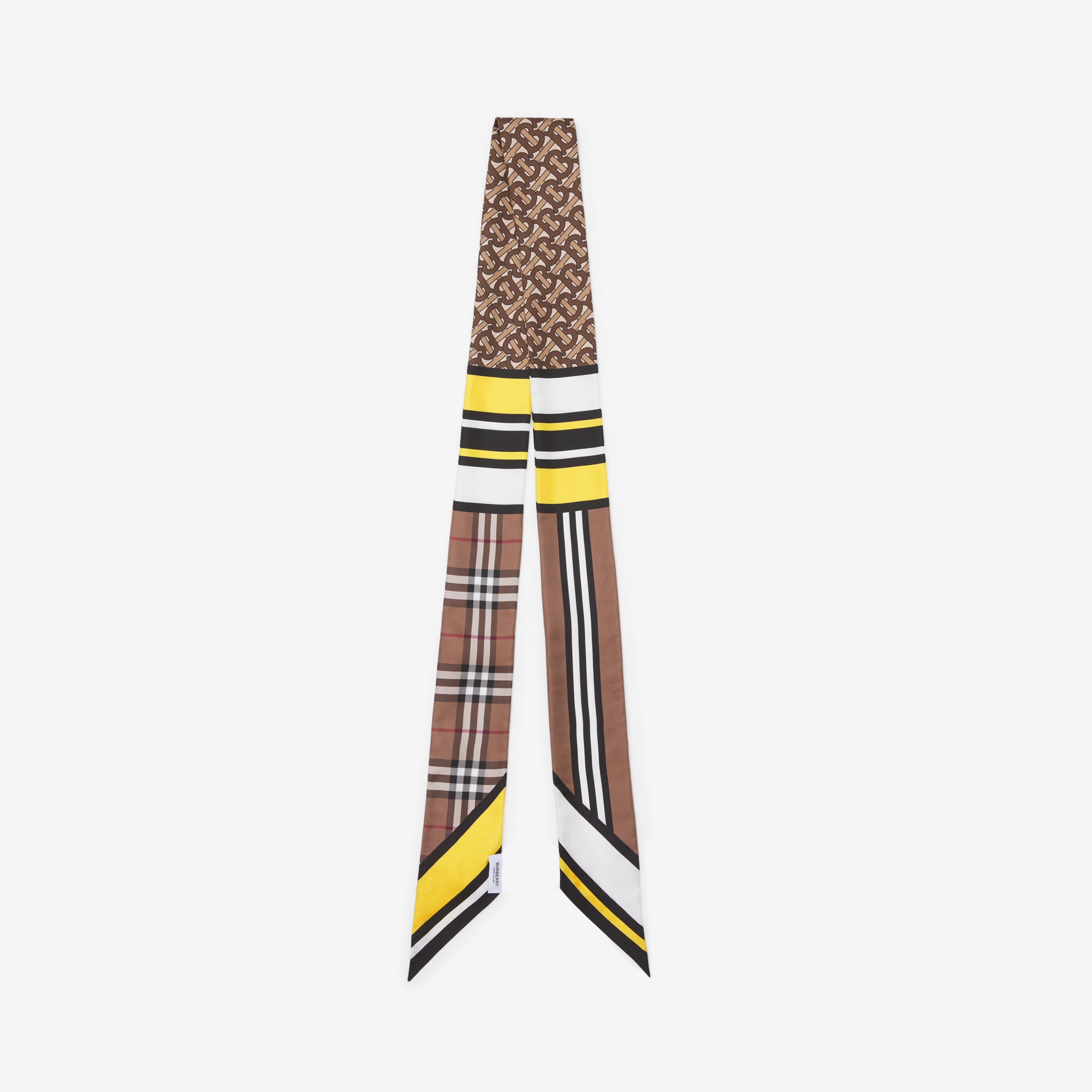 Montage Print Silk Skinny Scarf in Multicolour - Women | Burberry® Official - 1