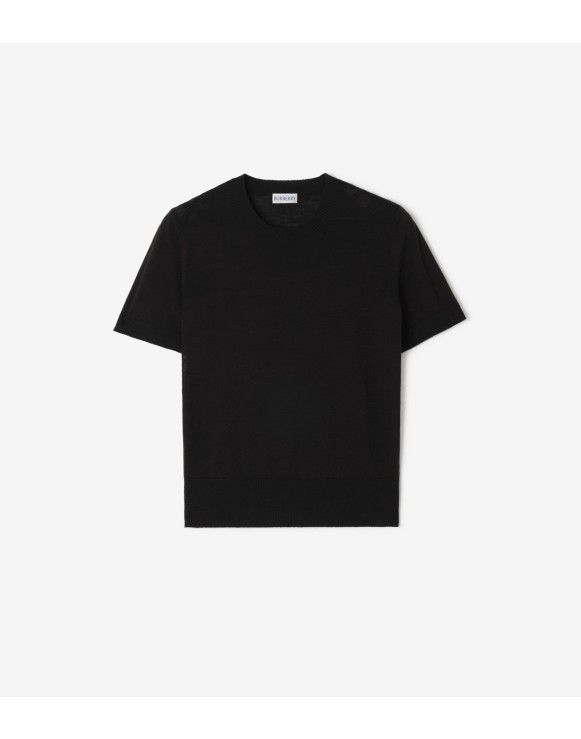 Check Panel Wool Silk Top