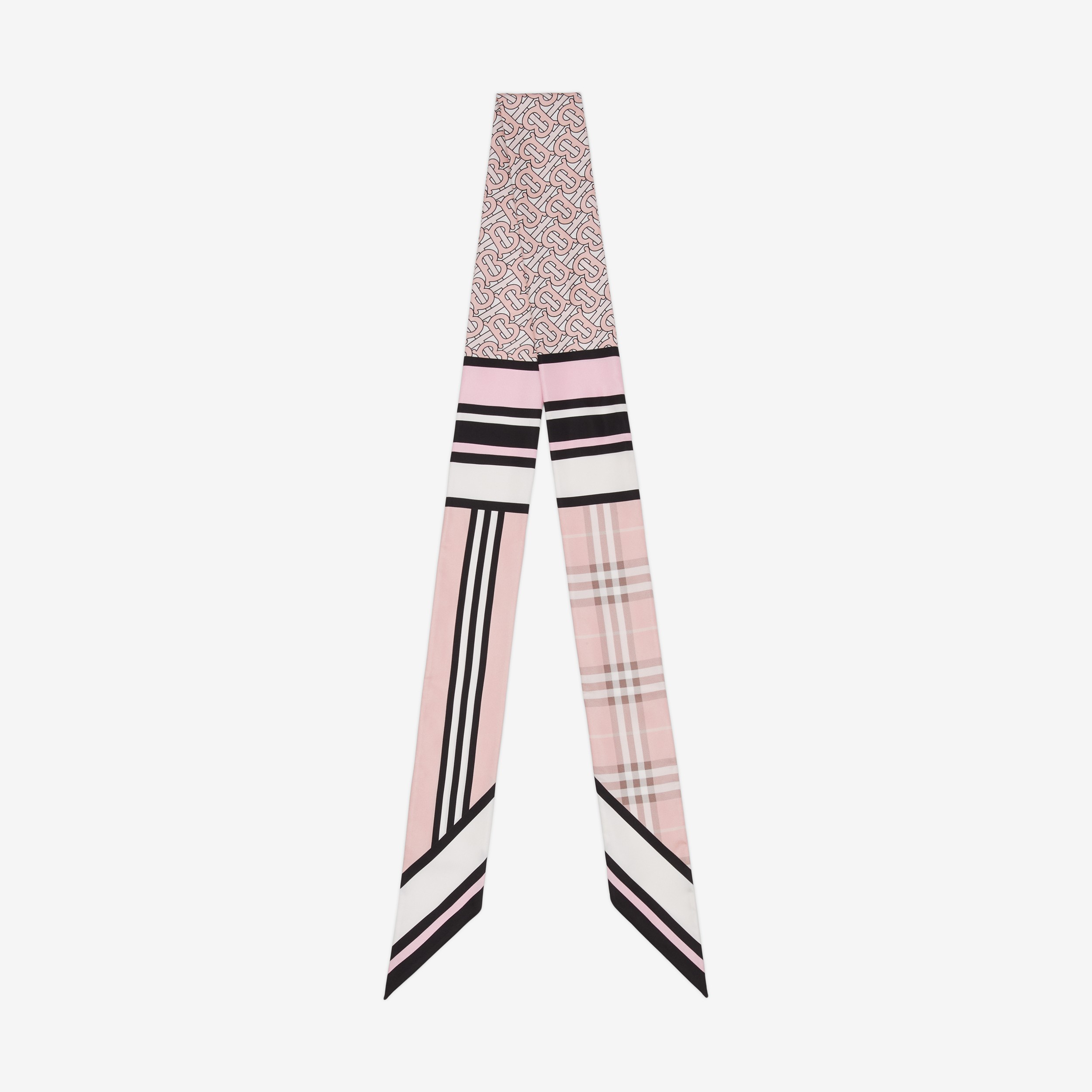 grootmoeder Frustratie Netto Montage Print Silk Skinny Scarf in Blush - Women | Burberry® Official