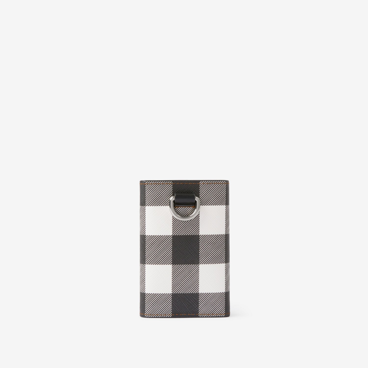 Check and Leather Key Case in Dark Birch Brown | Burberry® Official