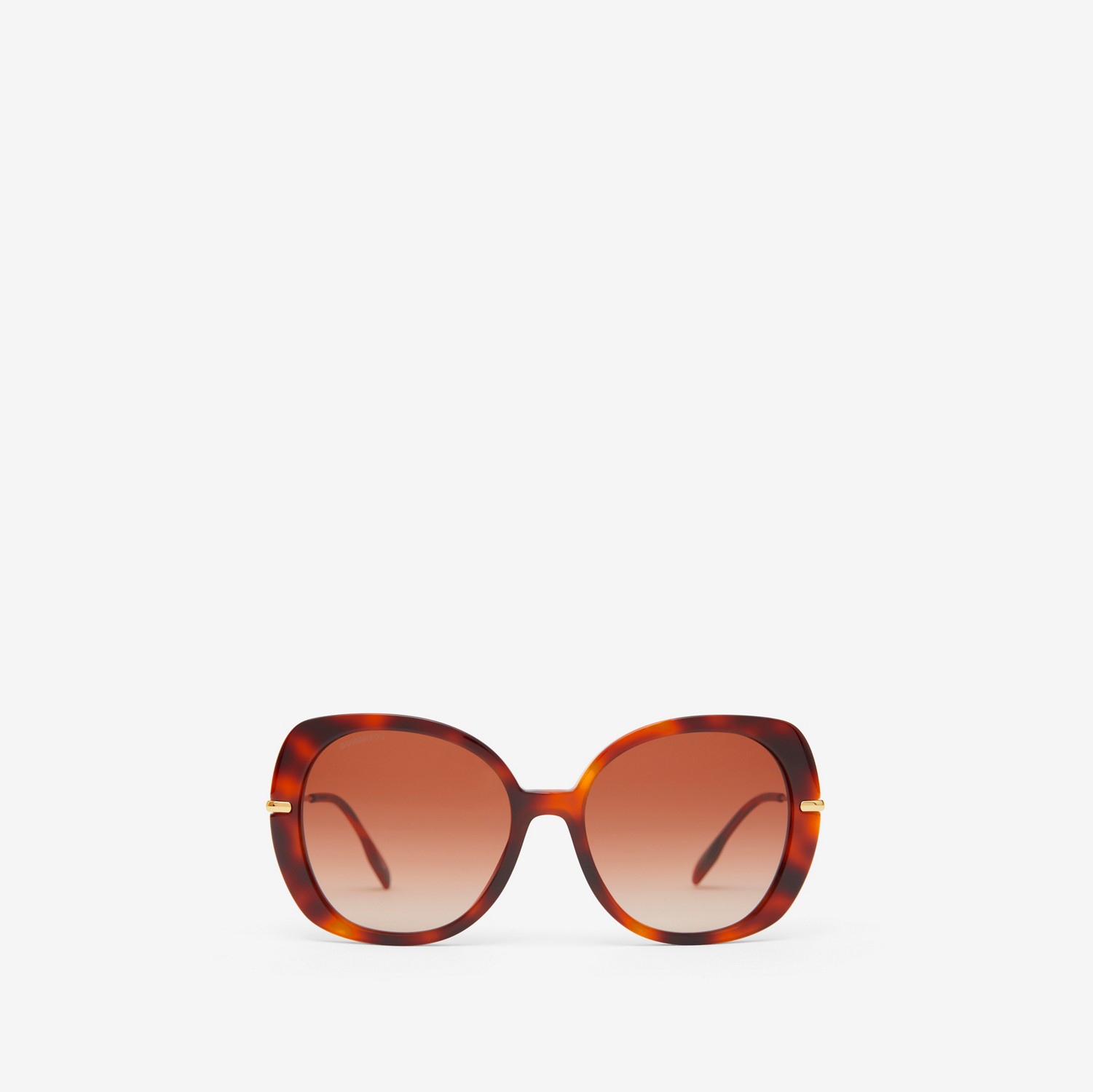 Icon Stripe Detail Square Frame Sunglasses in Warm Tortoiseshell - Women | Burberry® Official