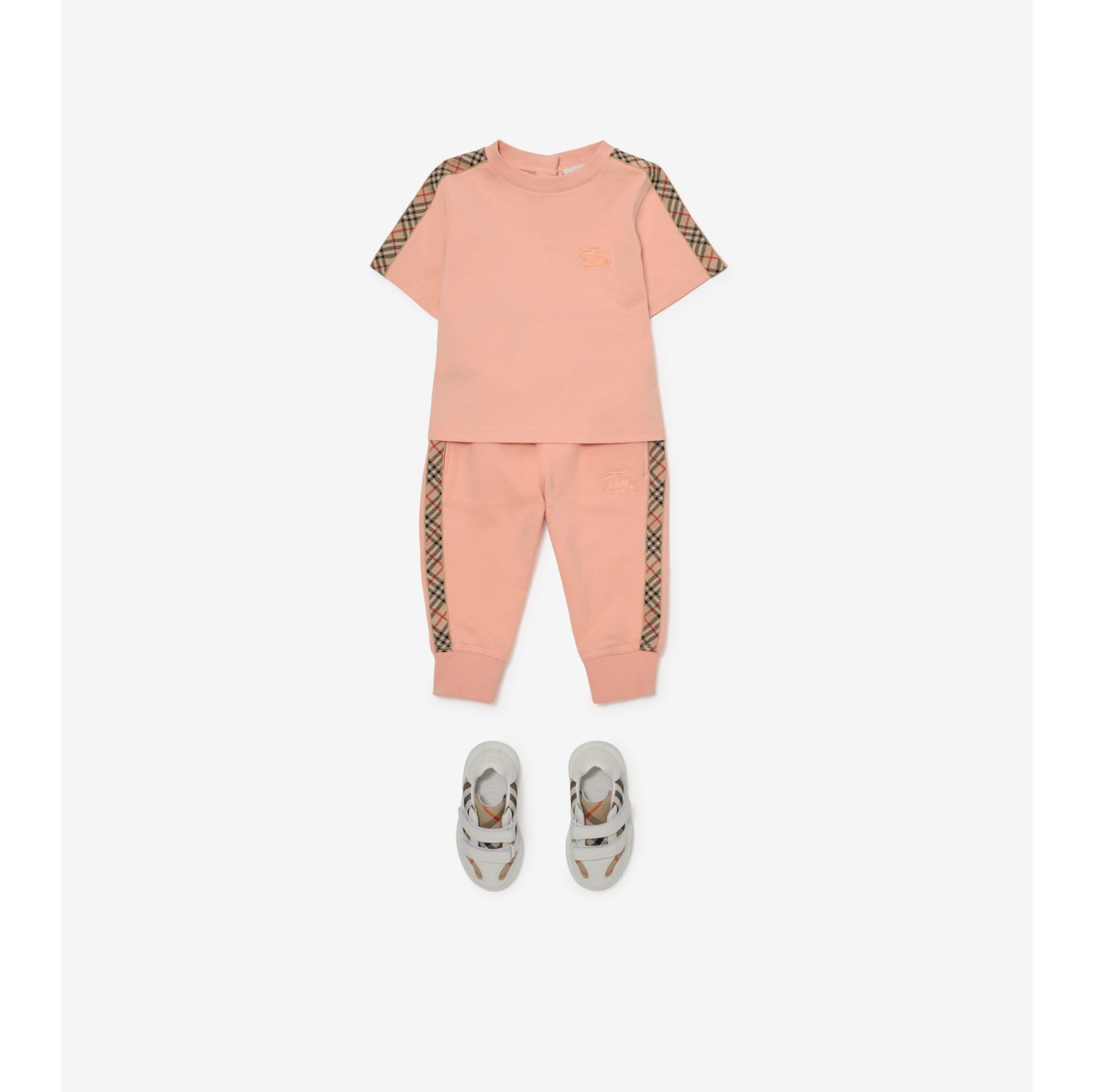 Check Trim Cotton T-shirt