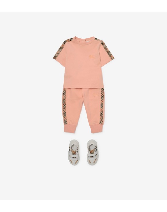 Check Trim Cotton T-shirt