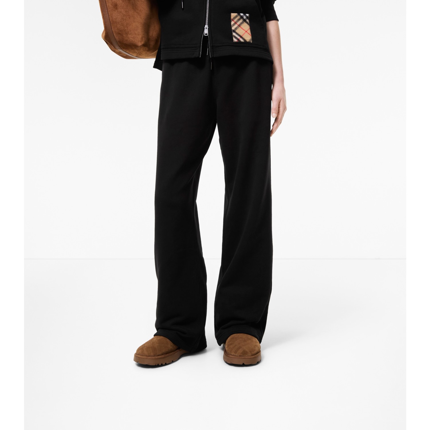 Check Label Cotton Track Pants