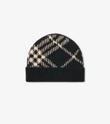 Burberry unisex cashmere & wool beanie NWT Burberry Check Cashmere-Blend Knit Beanie | Neiman Marcus main image 4