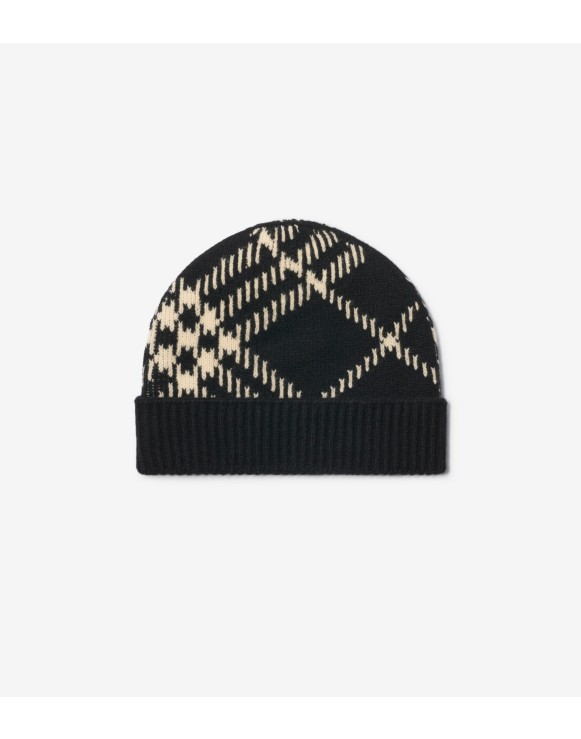 Check Cashmere Blend Beanie