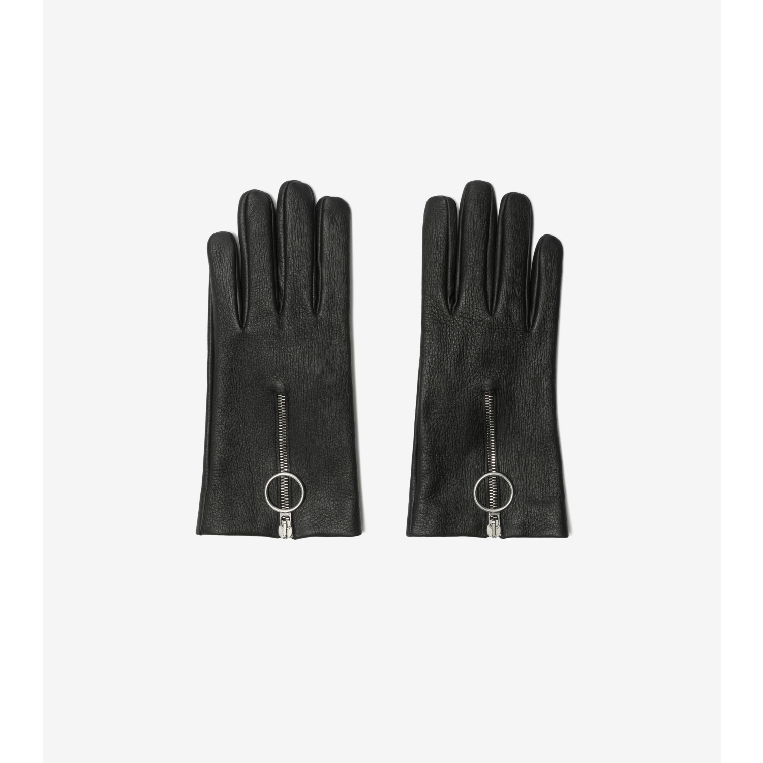 Gants zippés en cuir