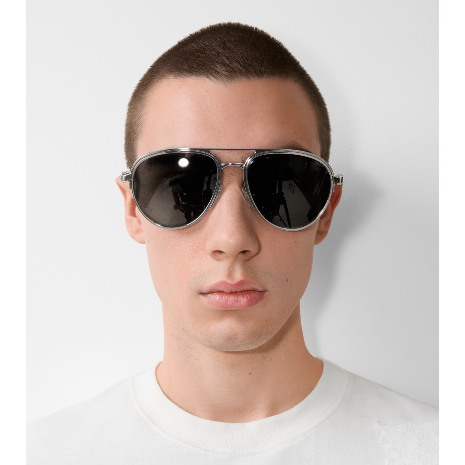 Shield Aviator Sunglasses in Silver Burberry Official