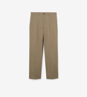 Tropical Gabardine Chinos in Finch brown - Men | Burberry® Official