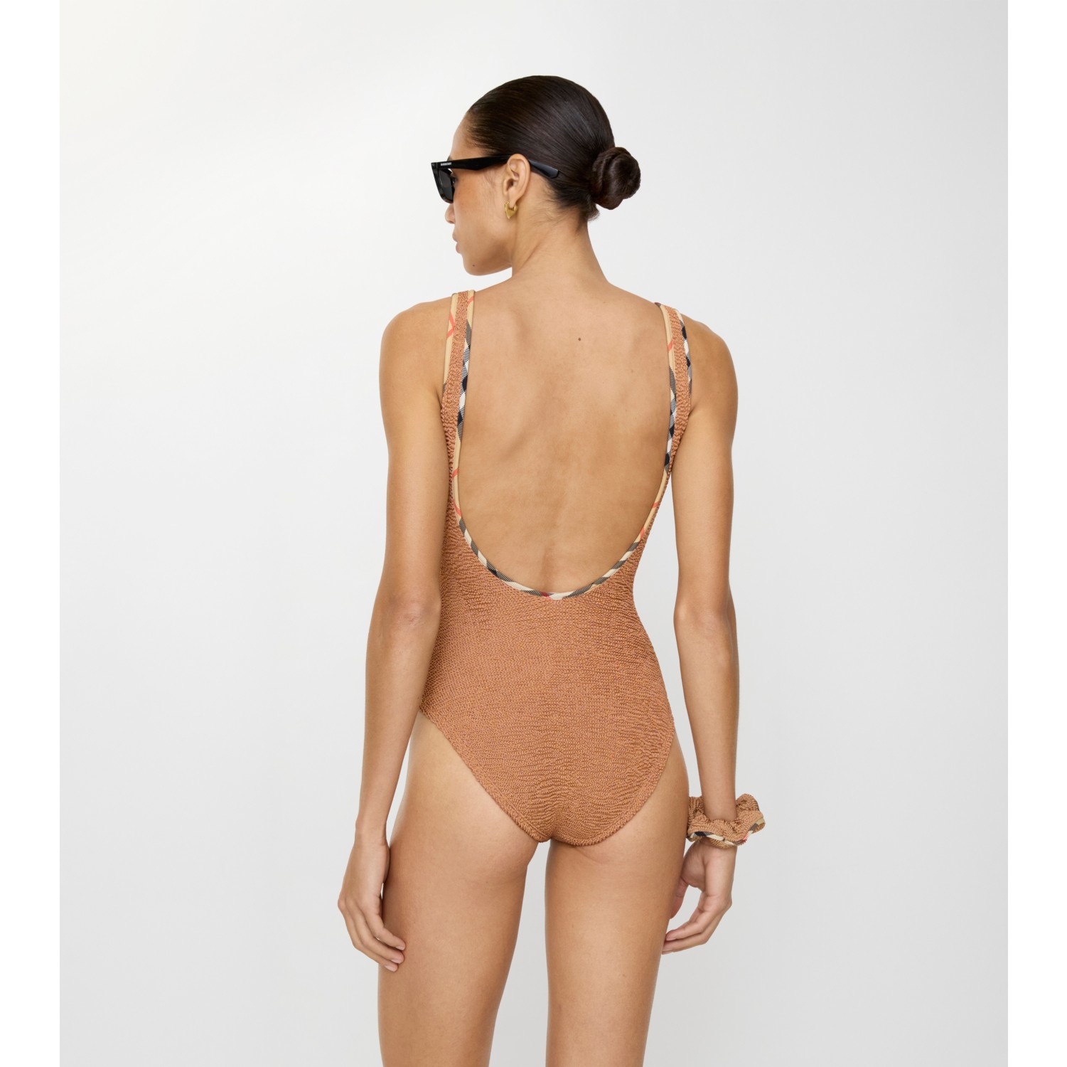 Faye Swimsuit in Metallic cocoa - Women, Nylon | Burberry® Official
