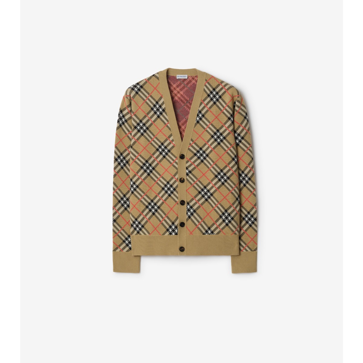  Check Cotton Wool Cardigan