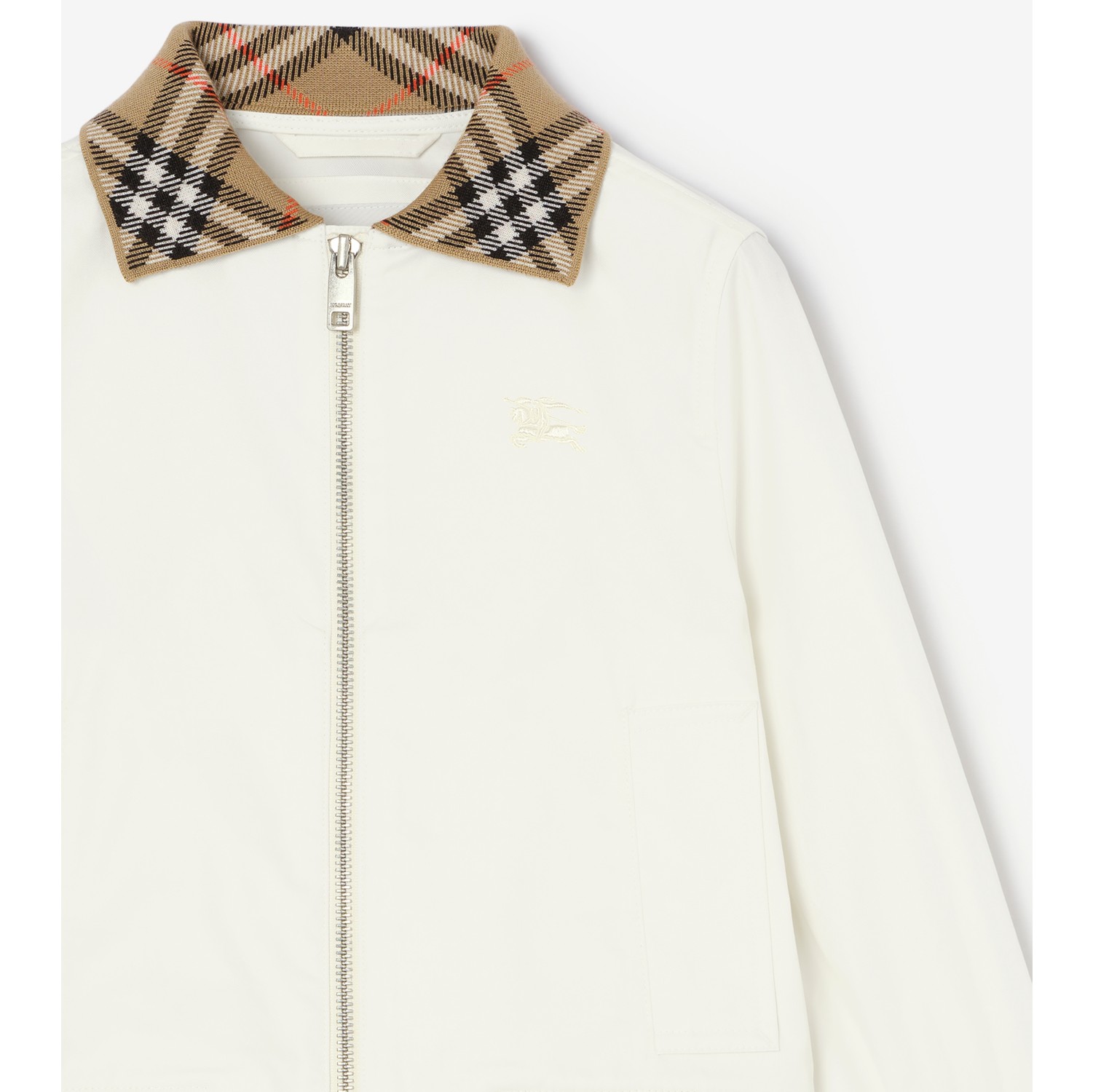 Cotton Hayfield Harrington Jacket in Chalk white | Burberry® Official