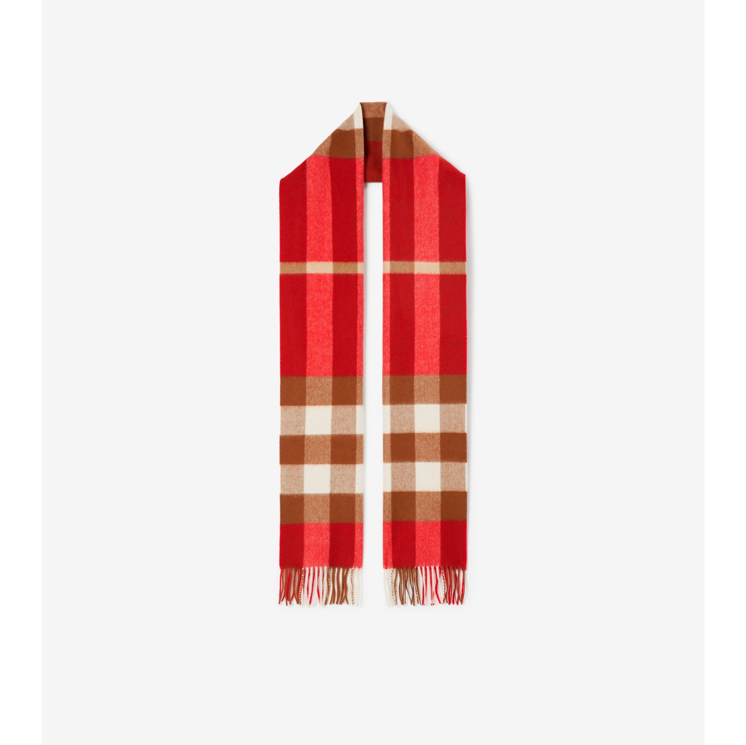 Burberry Classic Cashmere Check Heart Scarf in Red