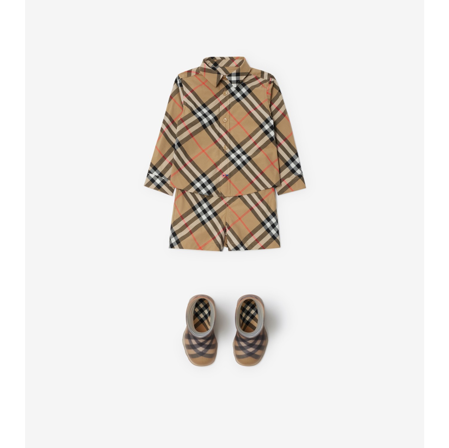 Burberry check detail cotton oxford shirt best sale