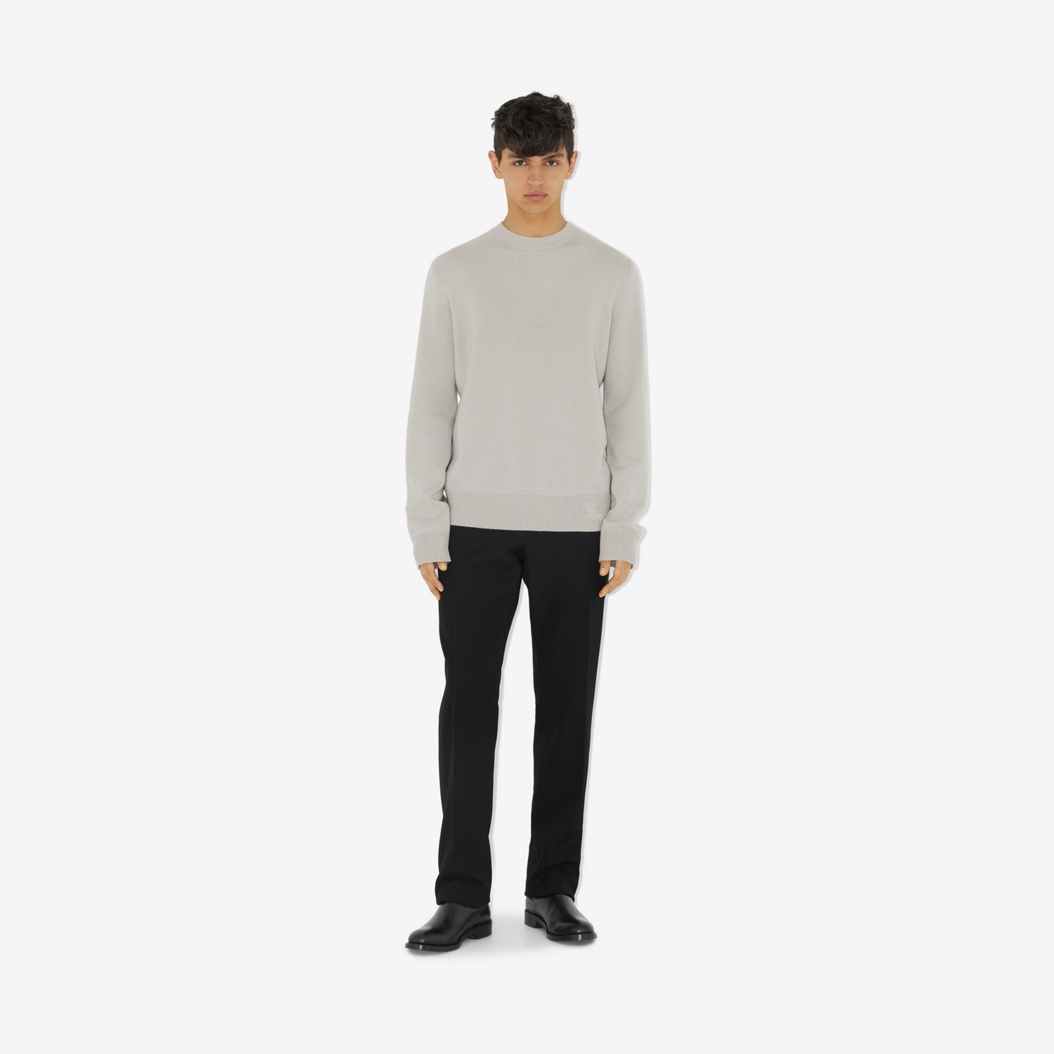 Suéter de cashmere com estampa EKD (Cinza Claro) - Homens | Burberry® oficial