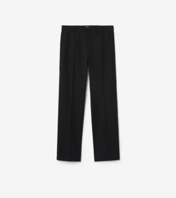 Cotton Twill Chinos in Black - Men | Burberry® Official