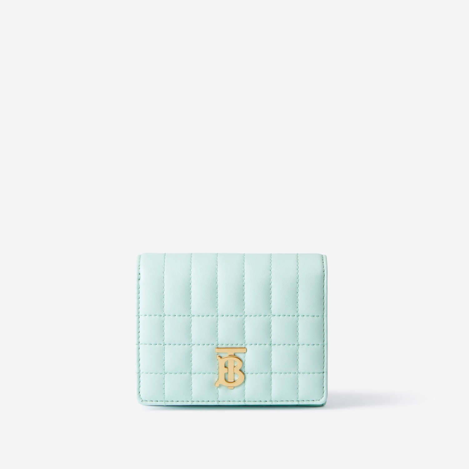 Leather Small Lola Folding Wallet in Cool Mint - Women | Burberry® Official