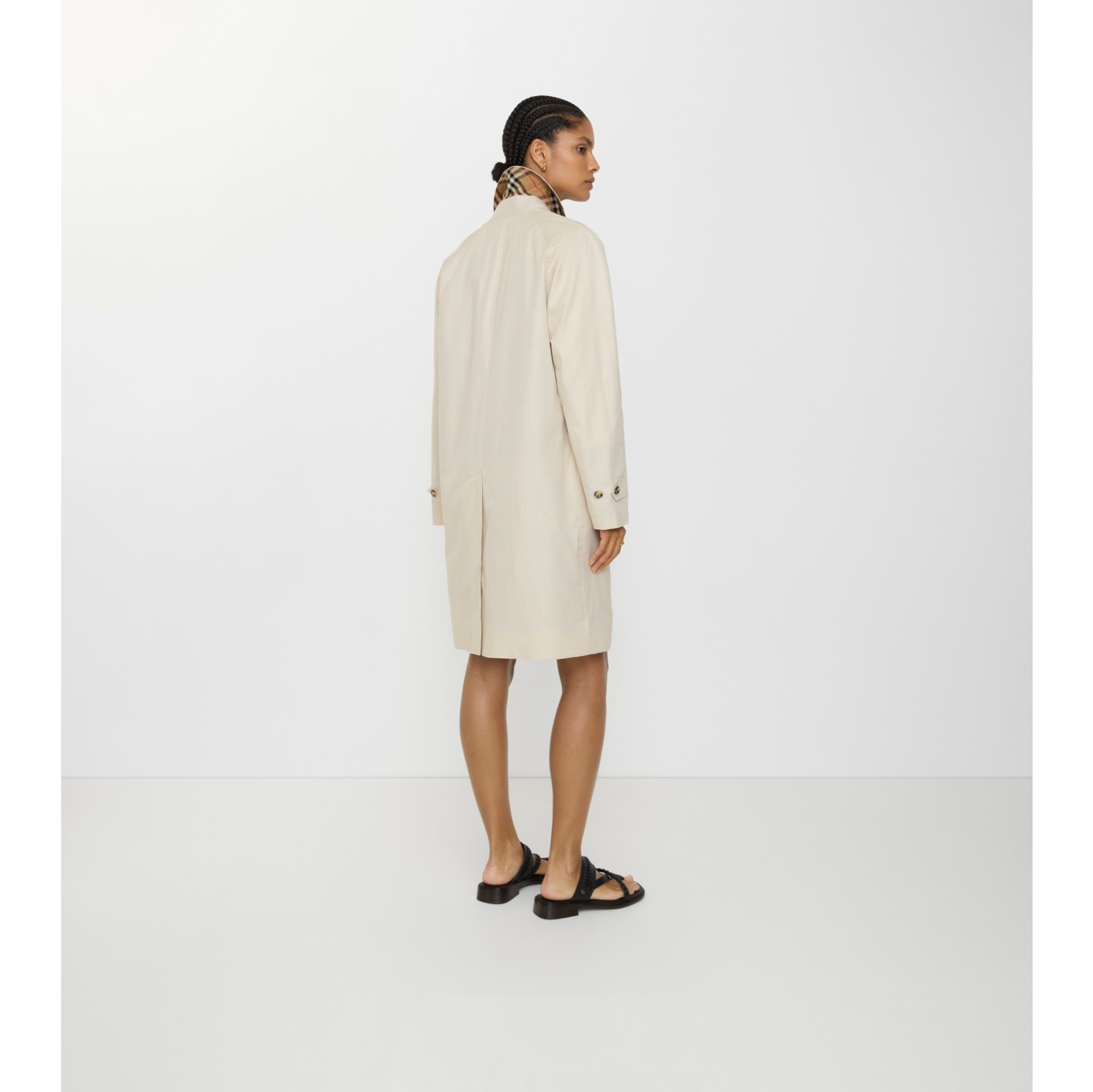 Mid-length Tropical Gabardine Camden Car Coat in Stone beige - Women | Burberry® Official