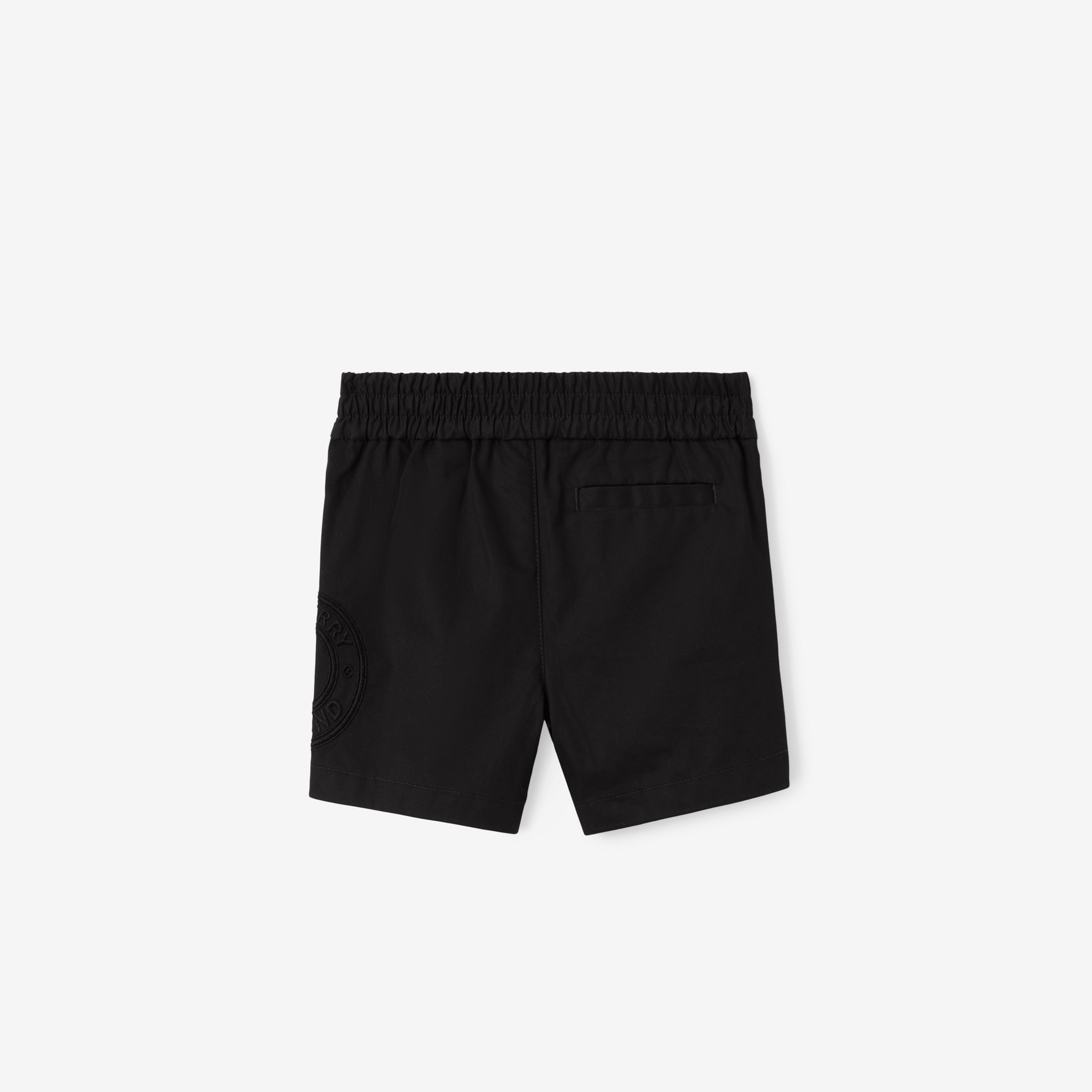 Logo Graphic Cotton Twill Chino Shorts in Black - Children | Burberry® Official - 2