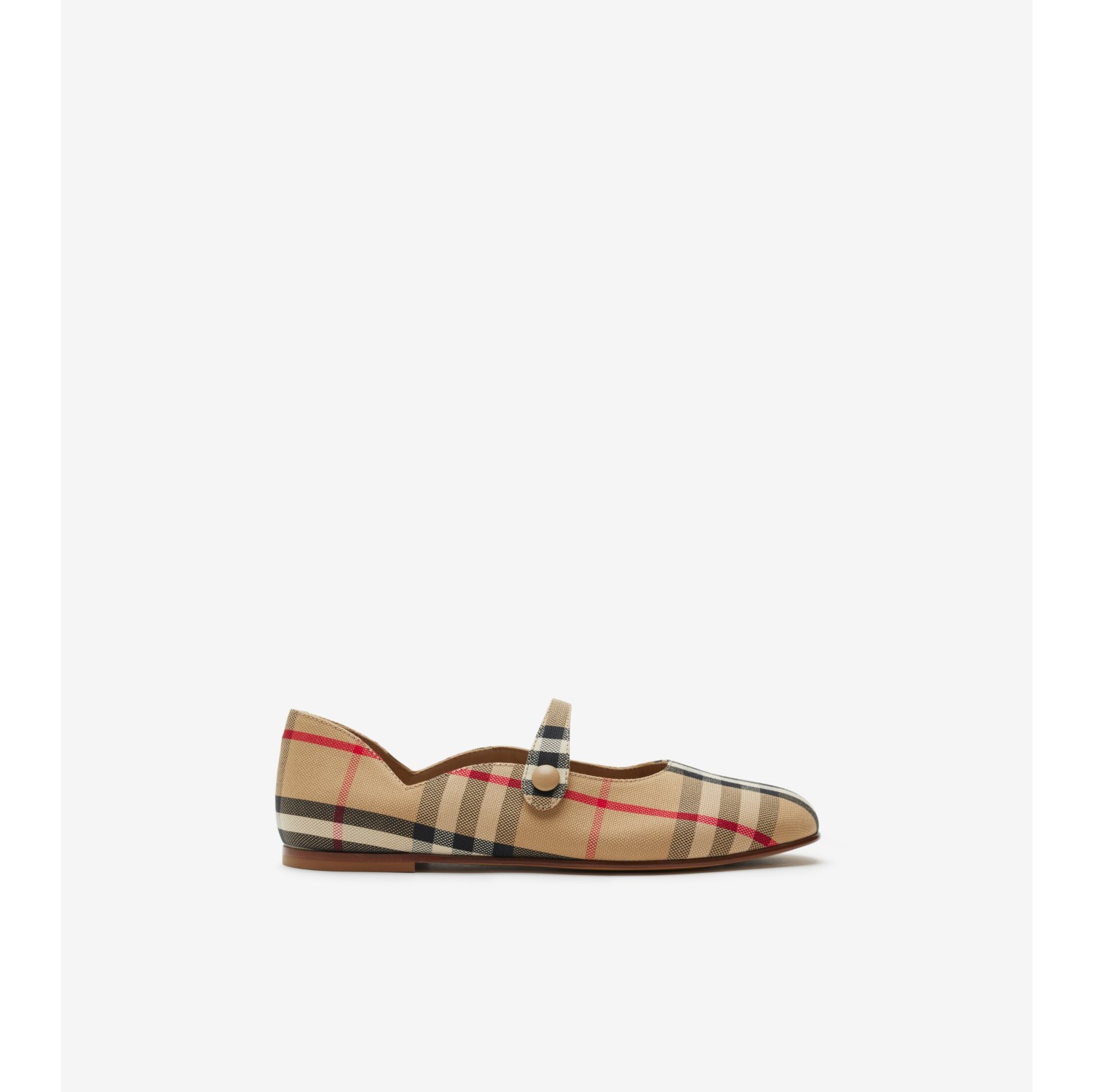 Check Mary Jane Flats in Archive beige - Children | Burberry® Official