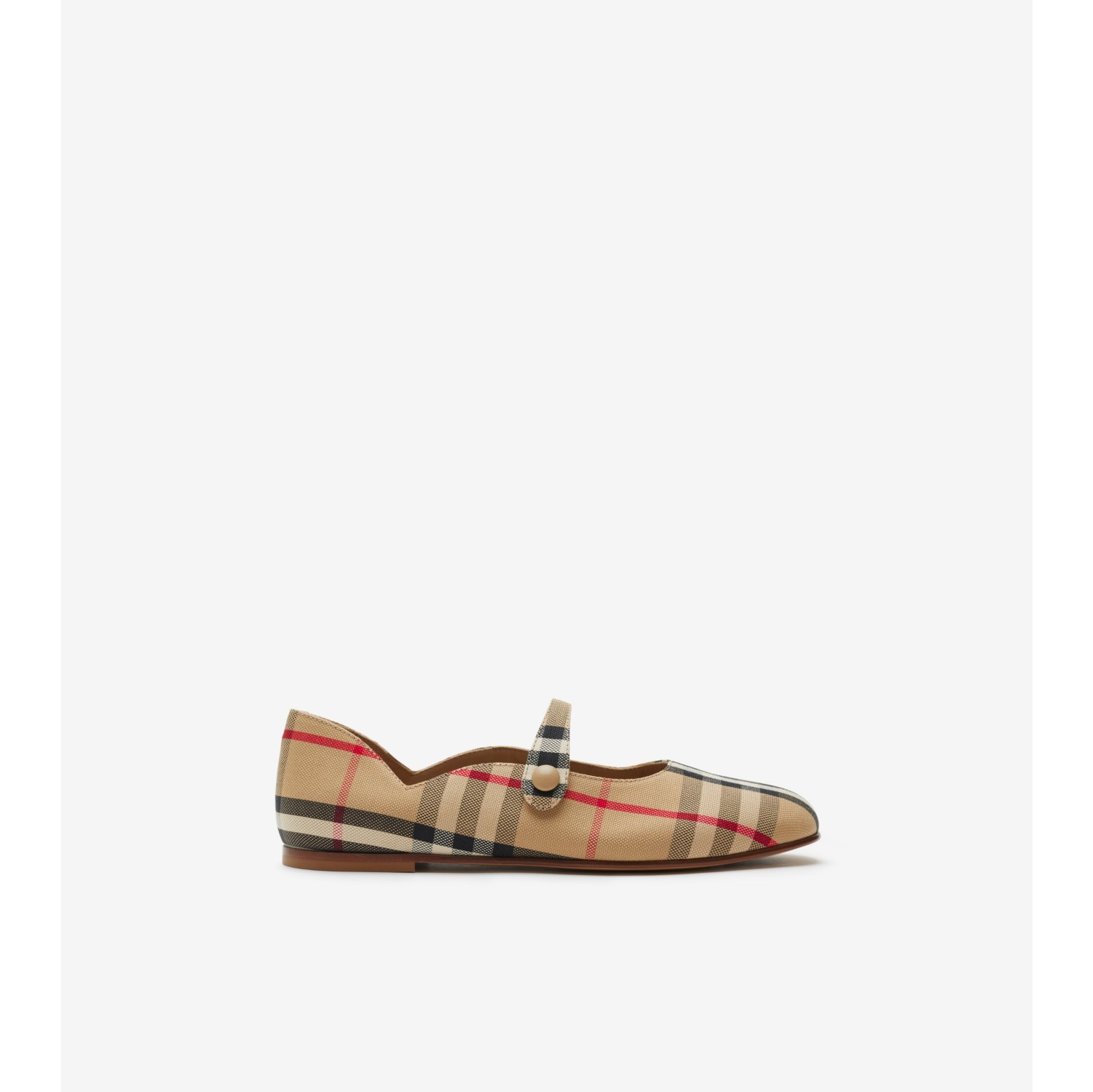 Check Mary Jane Flats in Archive beige Children Burberry Official