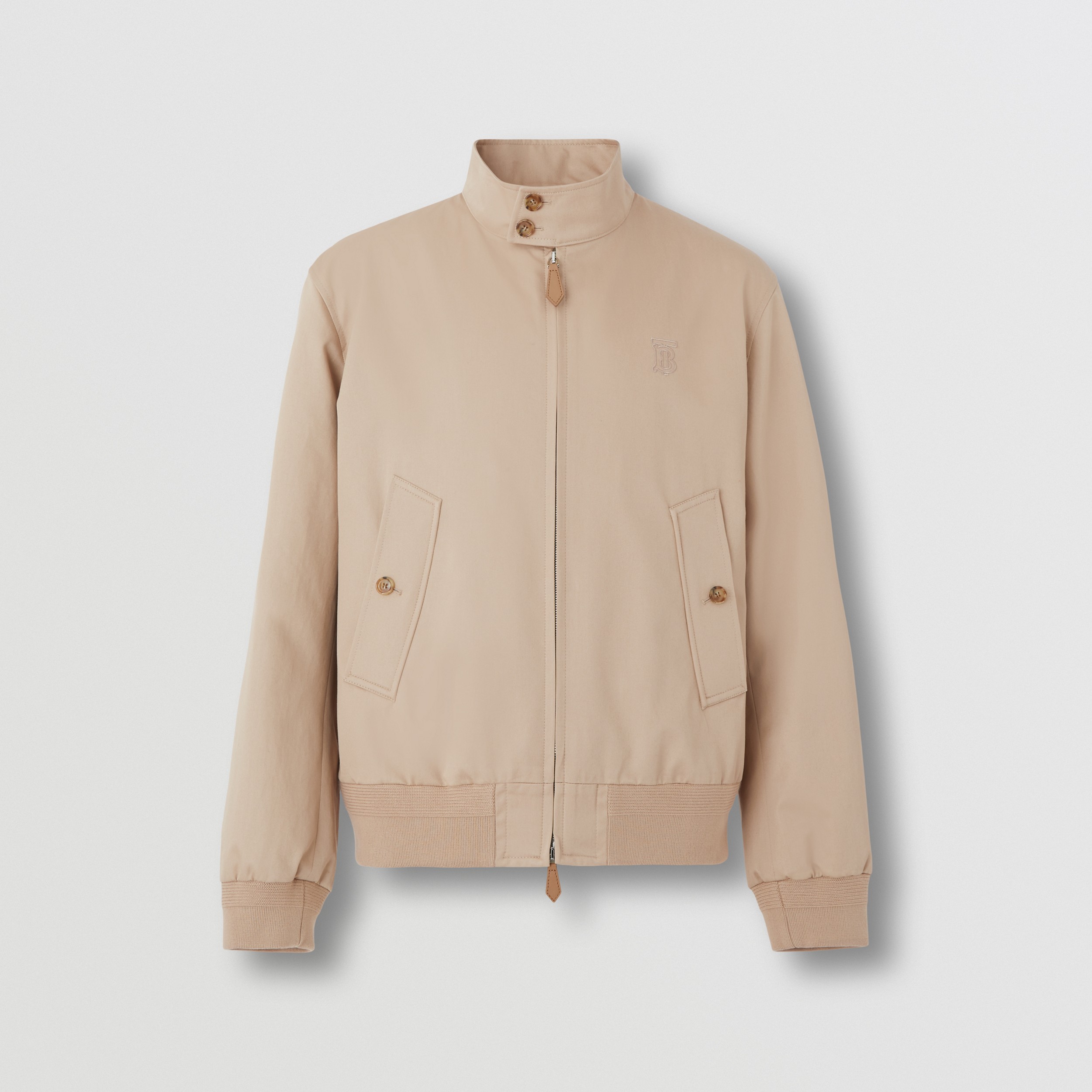 Monogram Motif Cotton Harrington Jacket in Soft Fawn - Men | Burberry® Official - 4