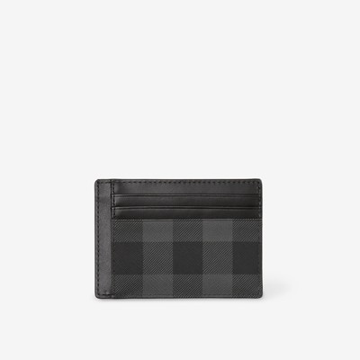 Burberry Chase Check Motif Card Case In Charcoal