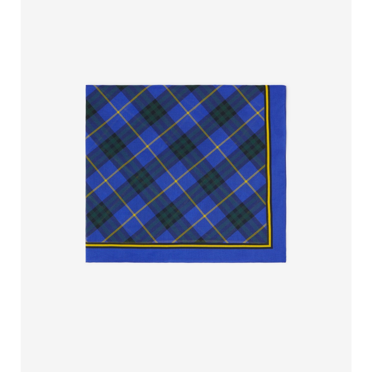 Shop Burberry Check Cotton Scarf In Bright Navy