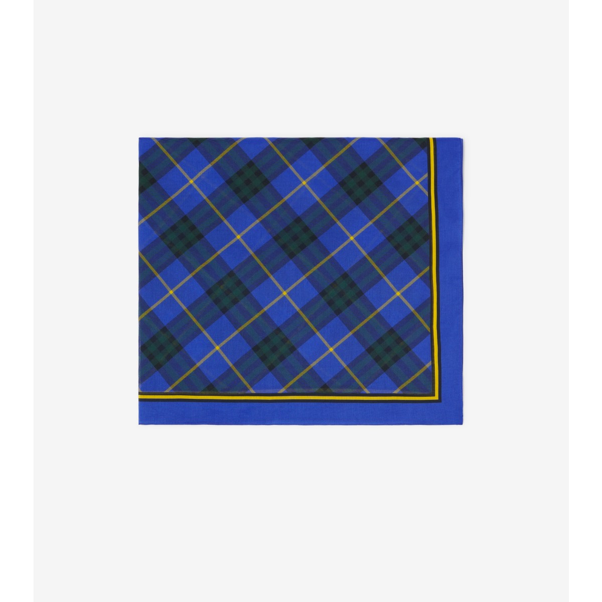 Burberry Cotton Check Scarf In Bright Navy