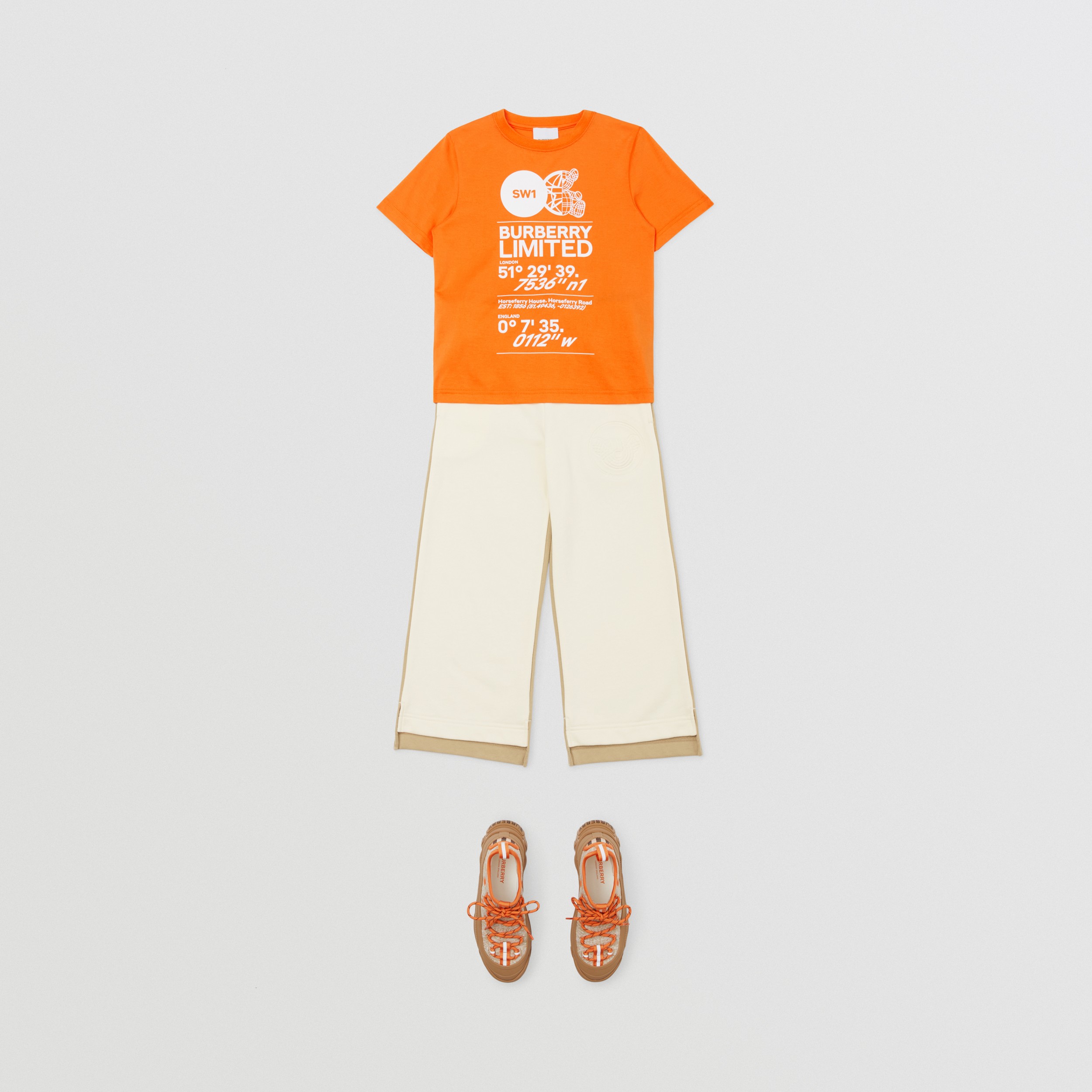Baumwoll-T-Shirt mit Druckmotiv (Leuchtendes Orange) | Burberry® - 3