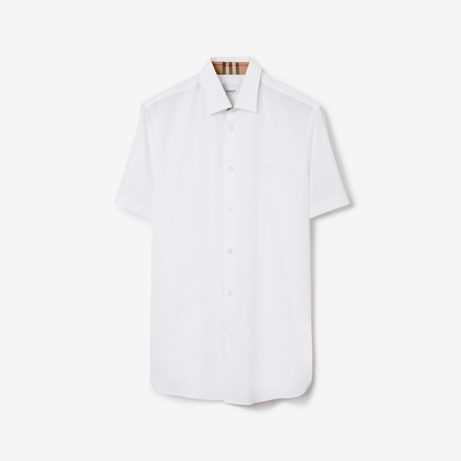 Camisa de algodão stretch com estampa EKD (Branco) - Homens | Burberry® oficial