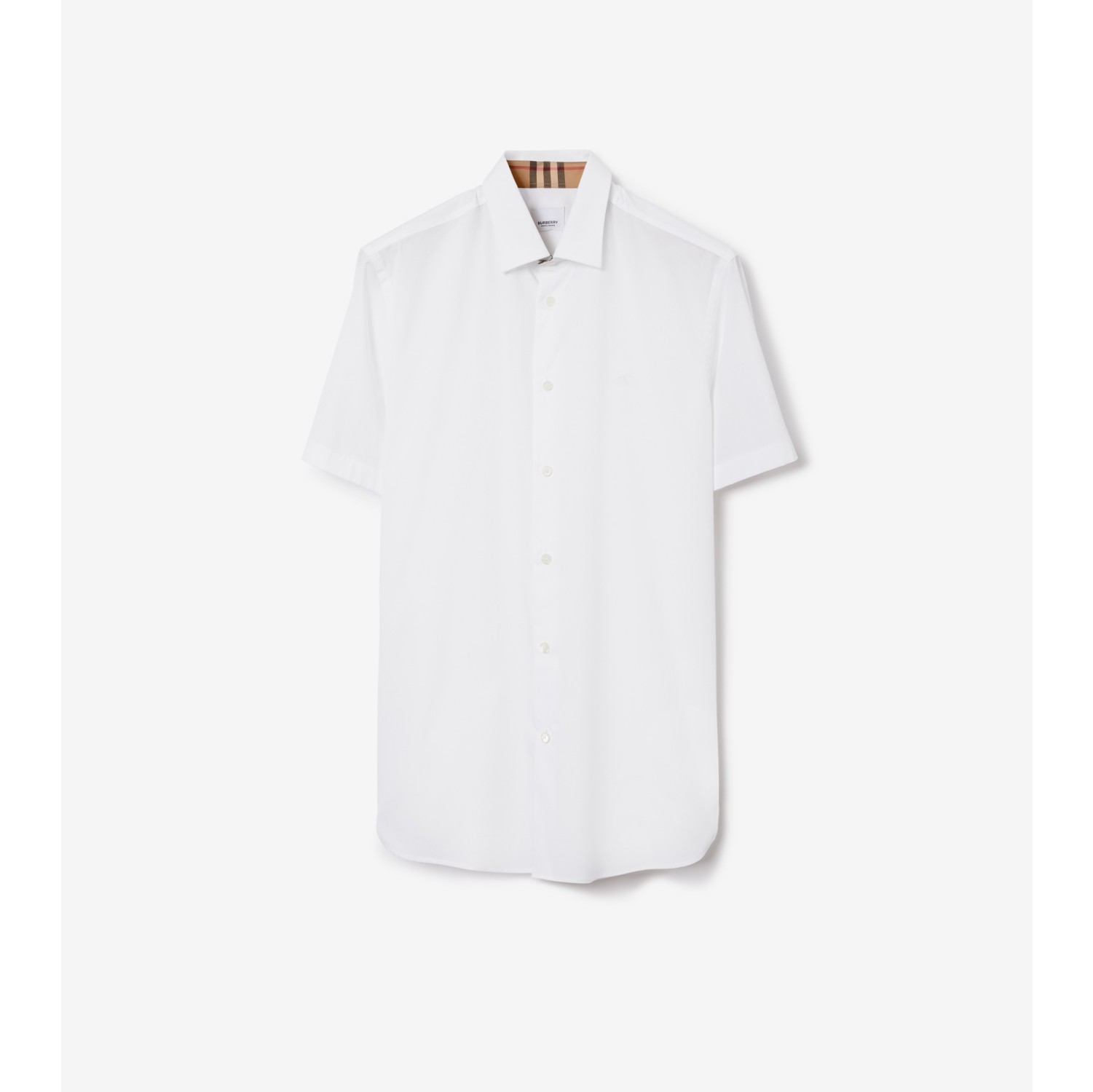 EKD Motif Stretch Cotton Shirt in White - Men | Burberry® Official