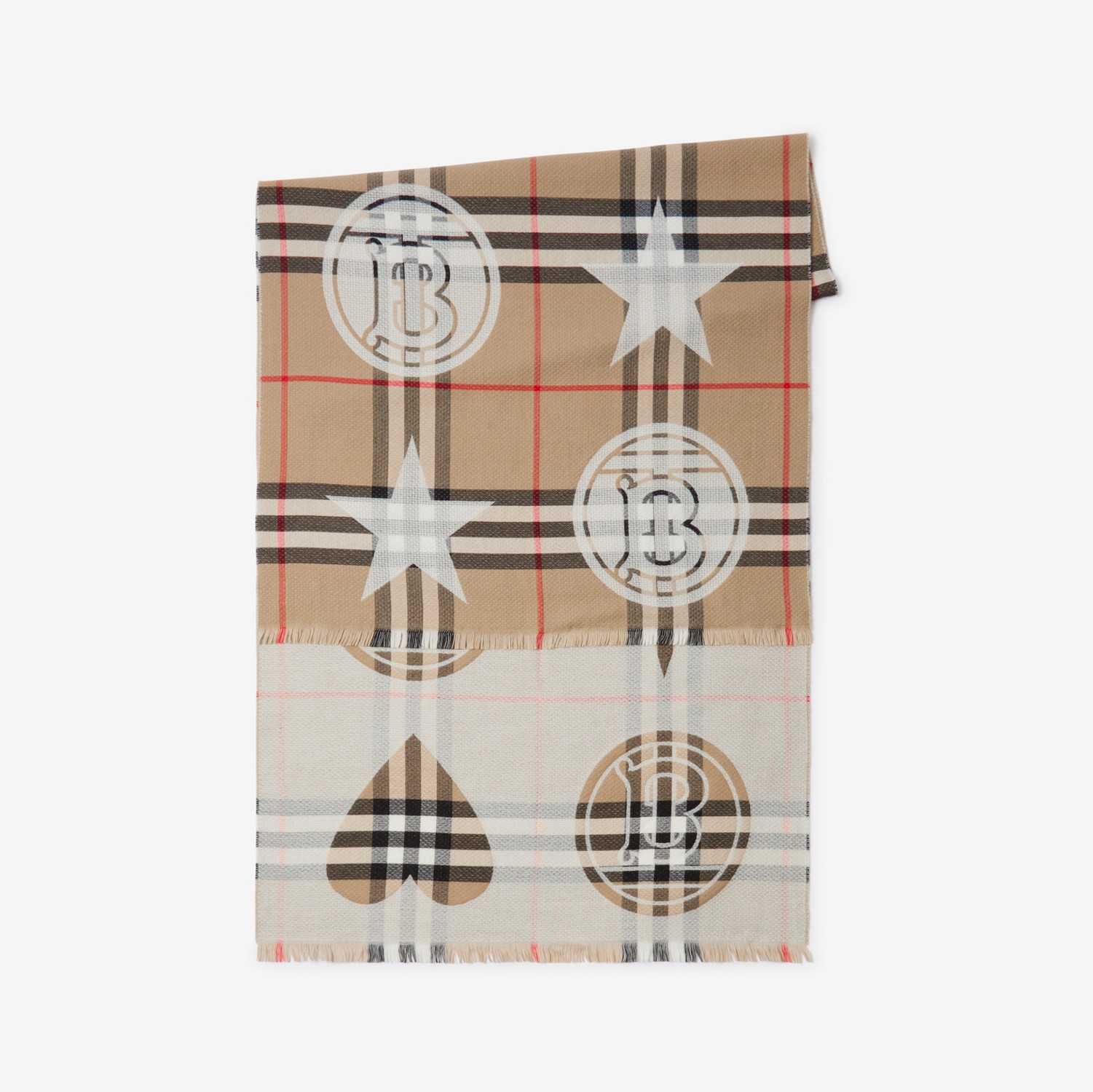 Montage Cashmere Wool Silk Scarf in Archive Beige | Burberry® Official