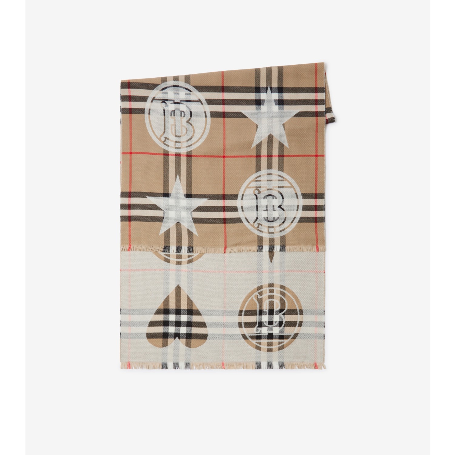 Burberry Wool-Silk Vintage Monogram Scarf