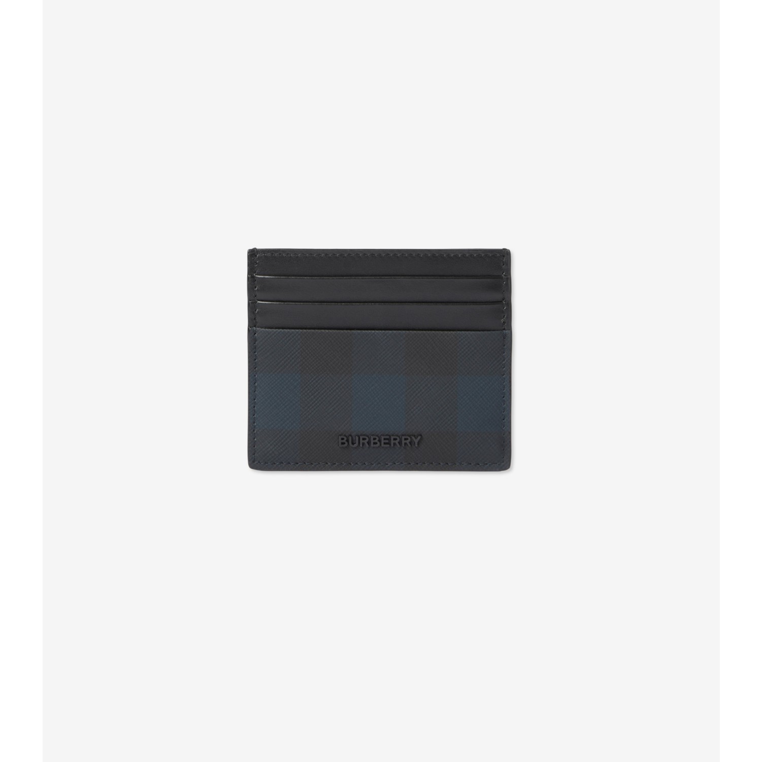 Tall Check Card Case in Navy - Men, Canvas | Burberry® Official