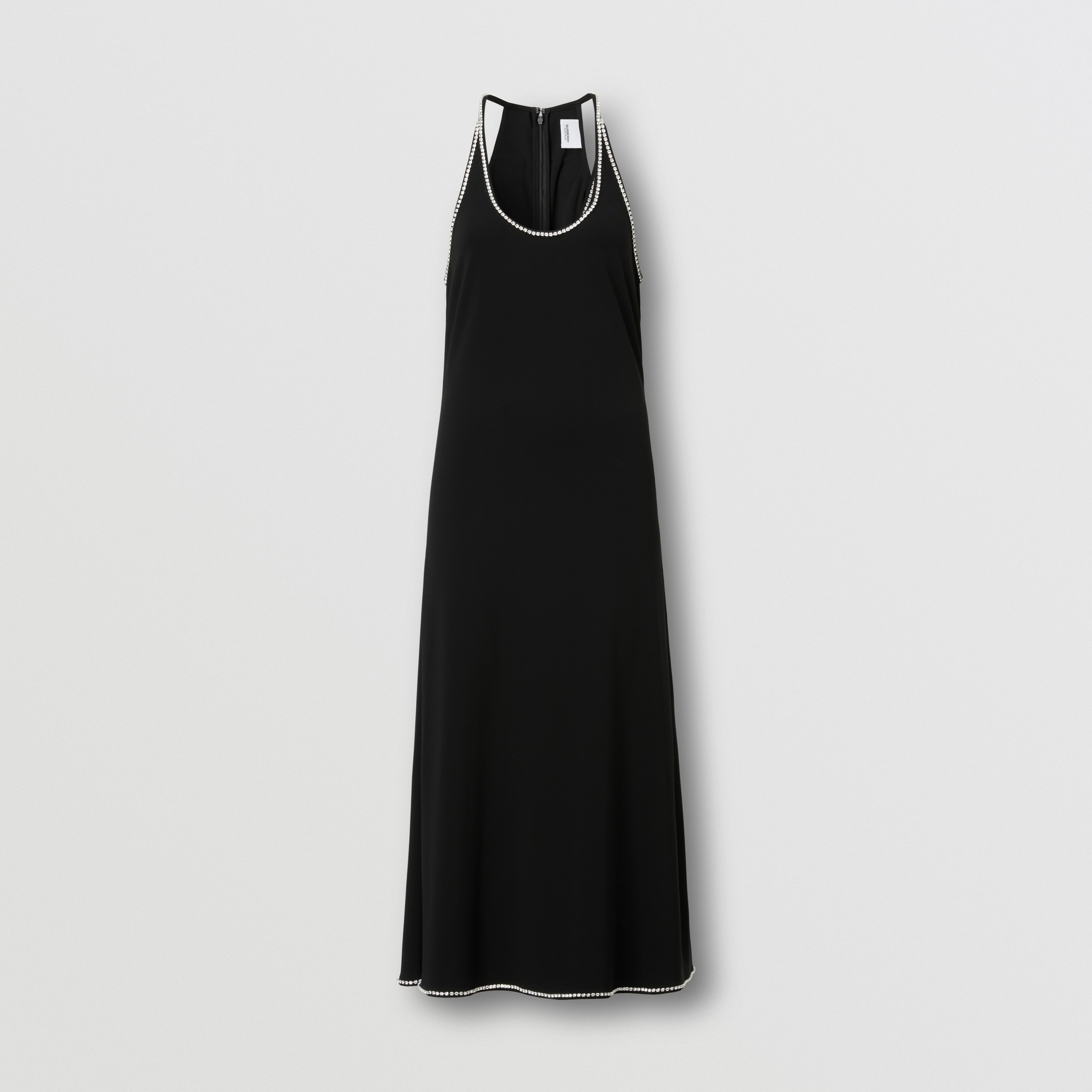 Sleeveless Crystal Detail Jersey Gown in Black - Women | Burberry® Official - 4