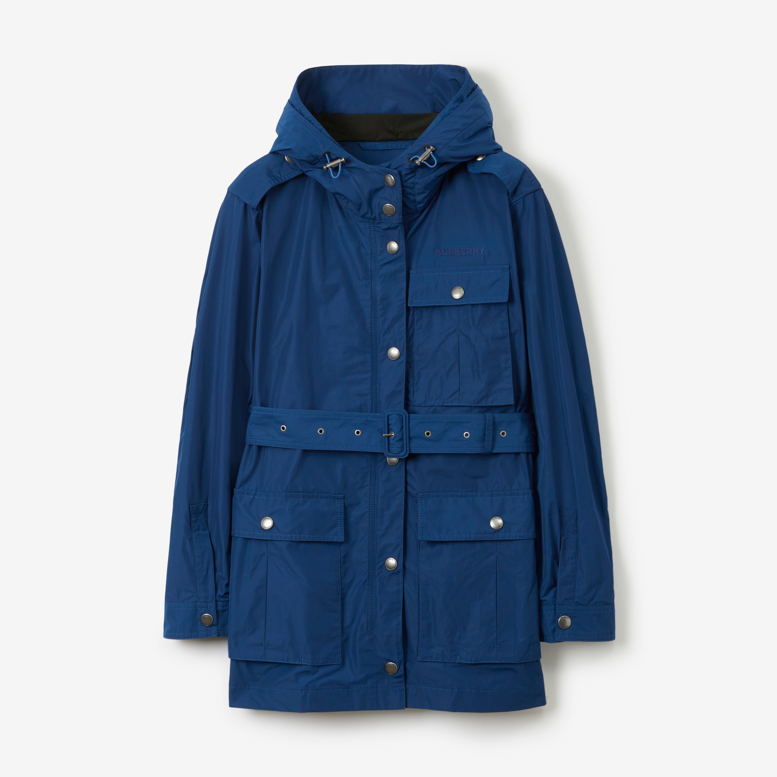 Cotton Blend Hooded Field Jacket in Rich Navy - Women | Burberry® Official - 1
